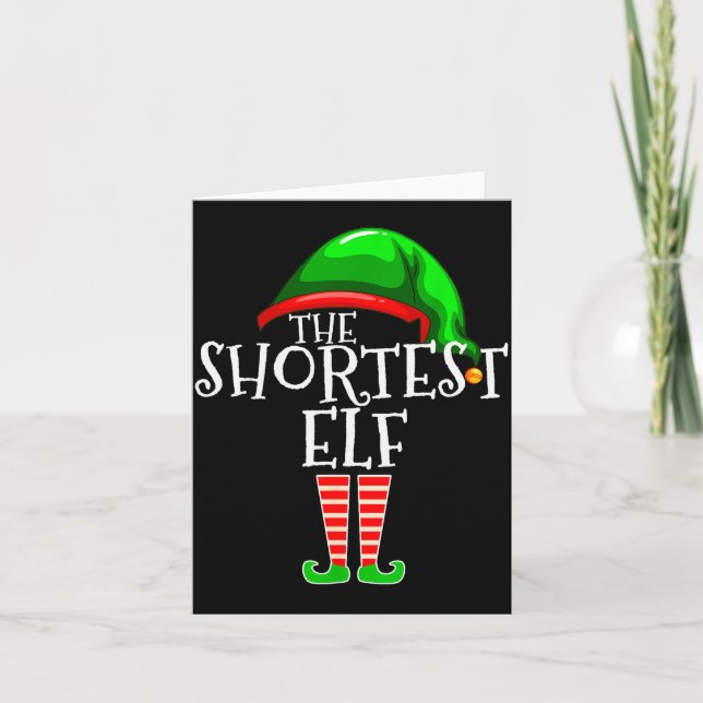 The Shortest Elf Family Matching Group Christmas G Karte (Vorderseite)