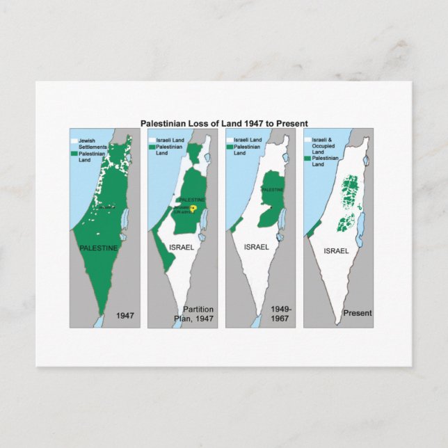 The Shrinking Map of Palestine - Postcard Postkarte (Vorderseite)