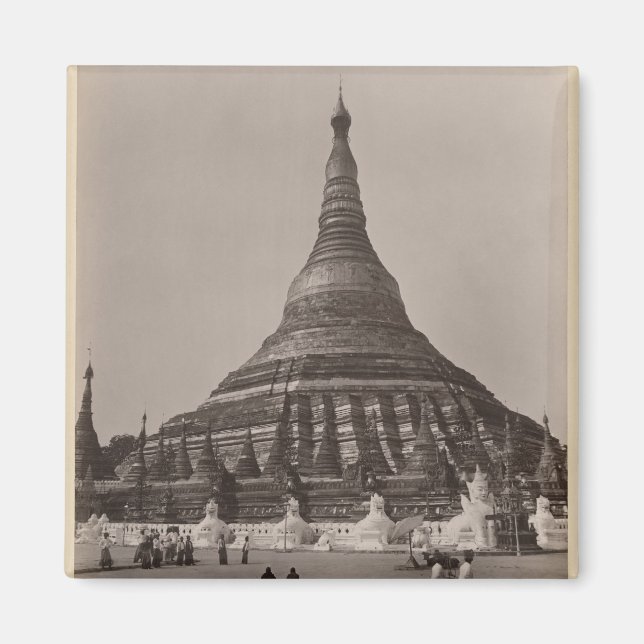 The Shwedagon Pagoda at Rangoon, Burma, c.1860 Magnet (Vorne)