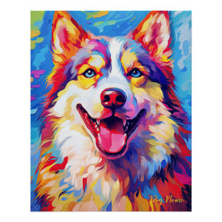 The Siberian Husky Dog 002 - Zetton Ziana Poster