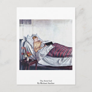 The Sick Girl (Den Syge Pige) von Michael Ancher Postkarte