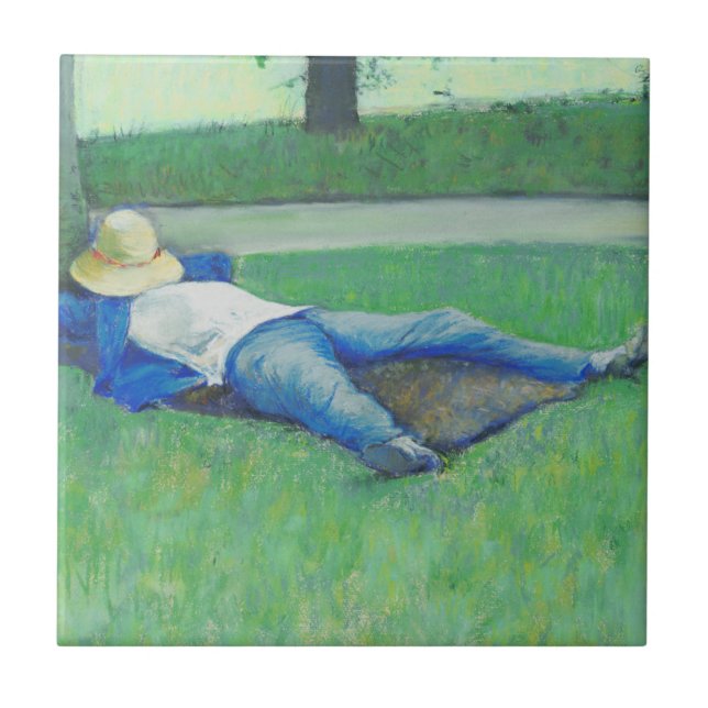 The Siesta (von Gustave Caillebotte) Fliese (Vorderseite)