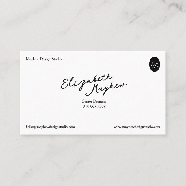 The Signature Script - Minimalist Business Card Visitenkarte (Vorderseite)