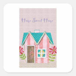 The Signature Whimsy (Pink & Teal) Quadratischer Aufkleber