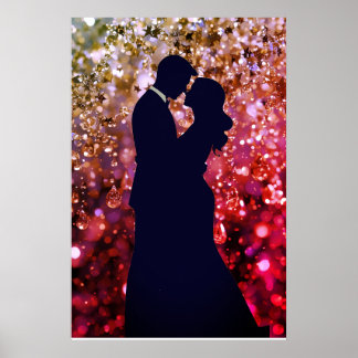 The Silhouette of Young Love on a Wall Poster