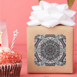 The Silver Fractal Garden Quadratischer Aufkleber