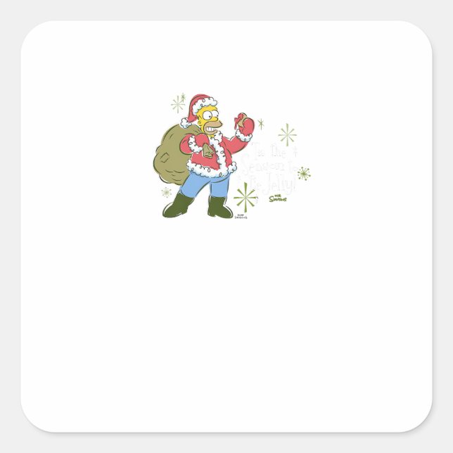 The Simpsons Christmas Tis The Jelly Season Quadratischer Aufkleber (Vorderseite)