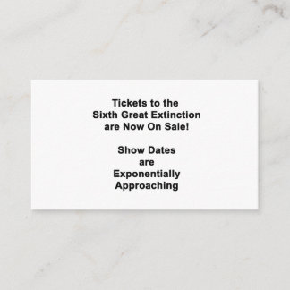 The Sixth Great Extinction Enclosure Card Begleitkarte