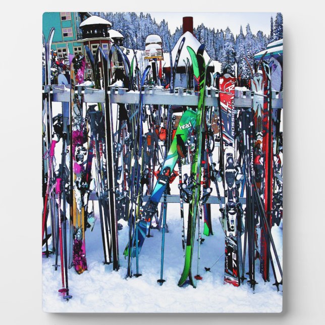 The Ski Party - Skis and Poles Fotoplatte (Vorderseite)