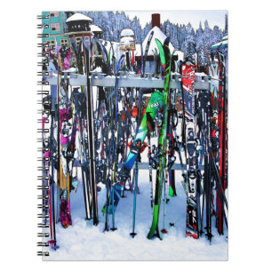 The Ski Party - Skis and Poles Notizblock