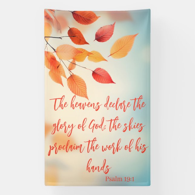 The Skies Proclaim His Glory Psalm 19:1 Banner (Vertikal)