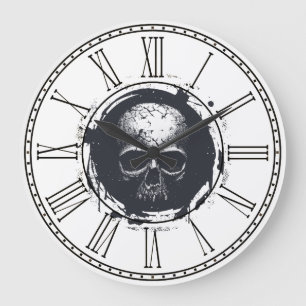The Skull Face of Time Große Wanduhr
