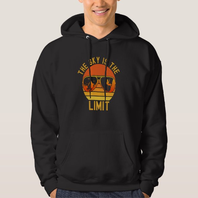 The Sky Is The Limit Retro Sunset Rock Climbing Cl Hoodie (Vorderseite)