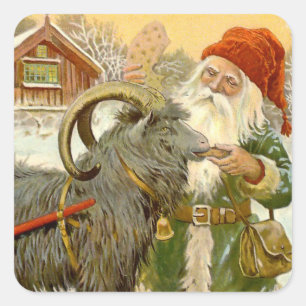 "The Sled Goat" von Jenny Nystrom Quadratischer Aufkleber