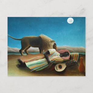The Sleeping Sinti und Roma von Henri Rousseau (18 Postkarte