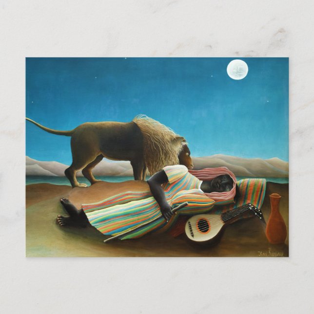 The Sleeping Sinti und Roma von Henri Rousseau (18 Postkarte (Vorderseite)
