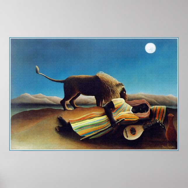 "The Sleeping Sinti und Roma" von Henri Rousseau Poster (Vorne)