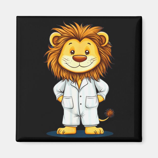The Sleepy King_ Lion In Pajamas Costume For Boys  Magnet (Vorne)