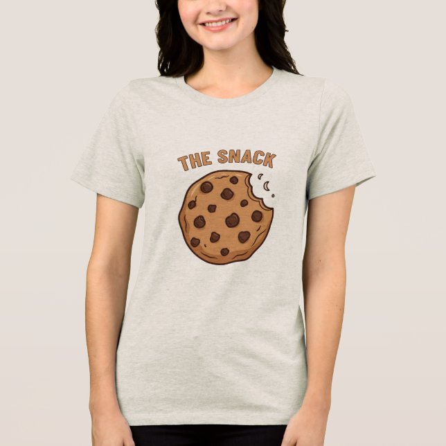 The Snack Chocolate Chip Cookie Matching Couple Tri-Blend Shirt (Vorderseite)