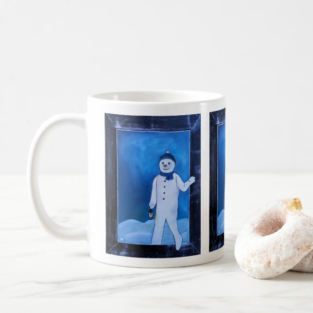 The Snowman's Escape Painting by Alfred Fox  Kaffeetasse (Mit Donut)