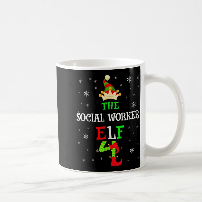 The Social Worker Elf Christmas Elf Matching Famil Kaffeetasse (Rechts)