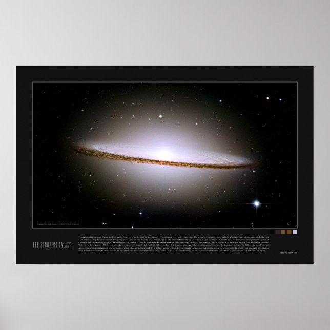 The Sombrero Galaxy (Messier 104, M104) Poster (Vorne)