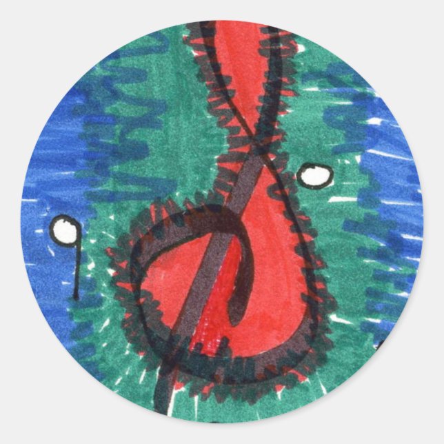 "The Sound of Red" Abstract Design Sticker (Vorderseite)