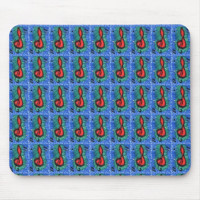 "The Sound of Red" geteerte abstrakte Design Mouse Mousepad (Vorne)