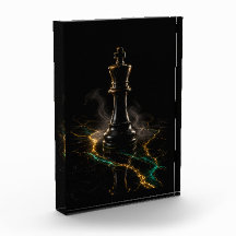 The Sovereign Dark Luxury Chess King Acrylic Photo