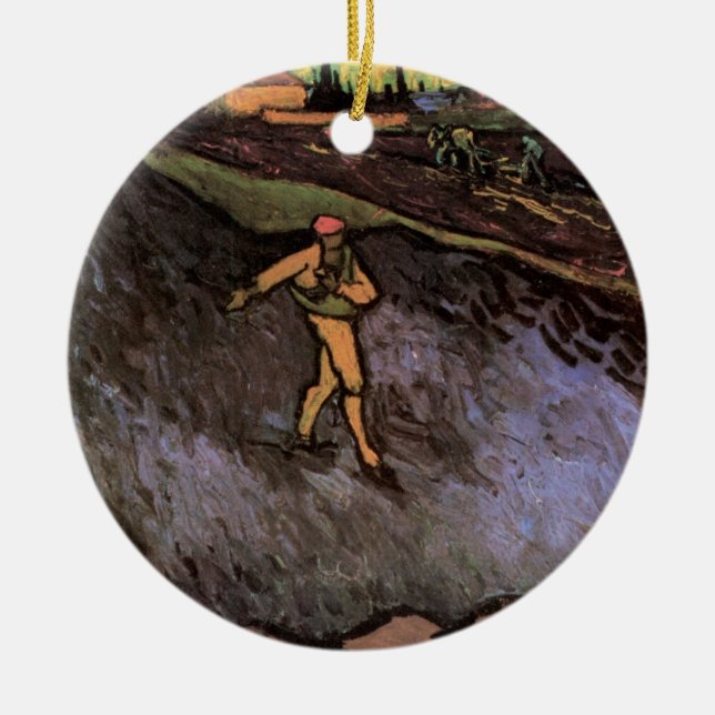 The Sower: Outskirts of Arles von Vincent van Gogh Keramik Ornament (Vorne)