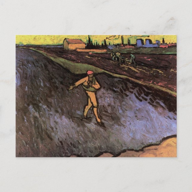 The Sower: Outskirts of Arles von Vincent van Gogh Postkarte (Vorderseite)