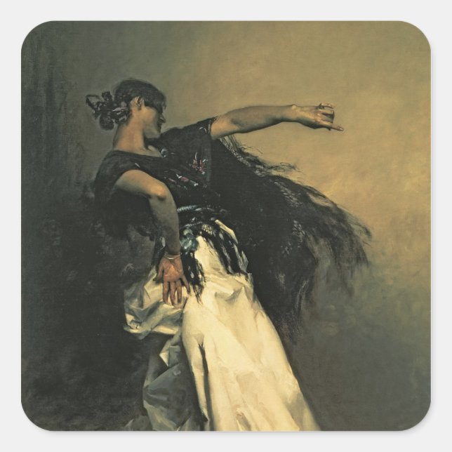 The Spanish Dancer, study for 'El Jaleo', 1882 Quadratischer Aufkleber (Vorderseite)
