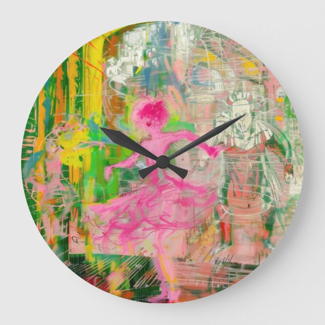 The Stalker - Neon Ballet Chaos Große Wanduhr (Vorderseite)