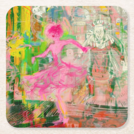 The Stalker - Neon Ballet Chaos Rechteckiger Pappuntersetzer