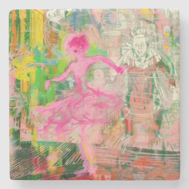 The Stalker - Neon Ballet Chaos Steinuntersetzer (Vorderseite)