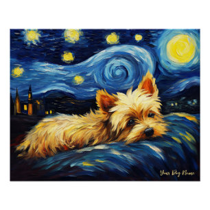The star night - Yorkshire Terrier Dog 003 - Qia Poster