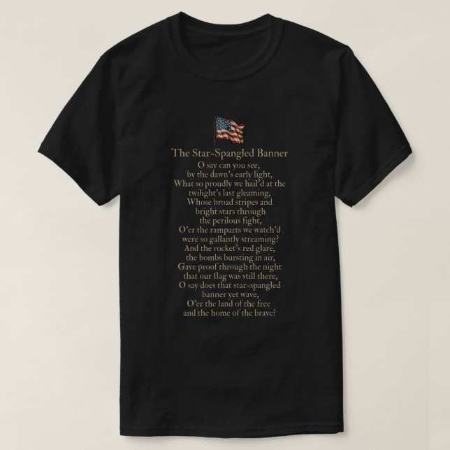 The Star-Spangled Banner Lyrics  T-Shirt (Design vorne)