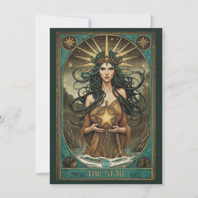 The Star Tarot Art Flat Thank You Card Dankeskarte (Vorderseite)