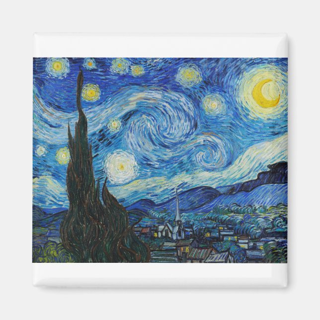 The Starry Night 1889 by Vincent van Gogh Magnet (Vorne)