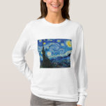 The Starry Night 1889 by Vincent van Gogh T-Shirt<br><div class="desc">Vincent Willem van Gogh (Dutch: [ˈvsolnsɛ ntˈʋ Western Art. in a decade, he created about 2, 100 artworks, including around 860 oil paintings, most of which date from the last two years of his life. They include landscapes, still lifes, portraits and self-portraits characterised by bold colours and dramatic, impulsive and...</div>