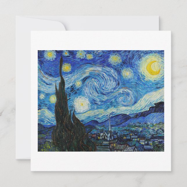 "THE STARRY NIGHT" 1889 VINCENT VAN GOGH FLAT CARD (Vorderseite)
