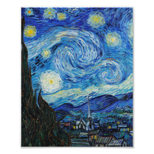 The Starry Night (1889) von Vincent Van Gogh Fotodruck