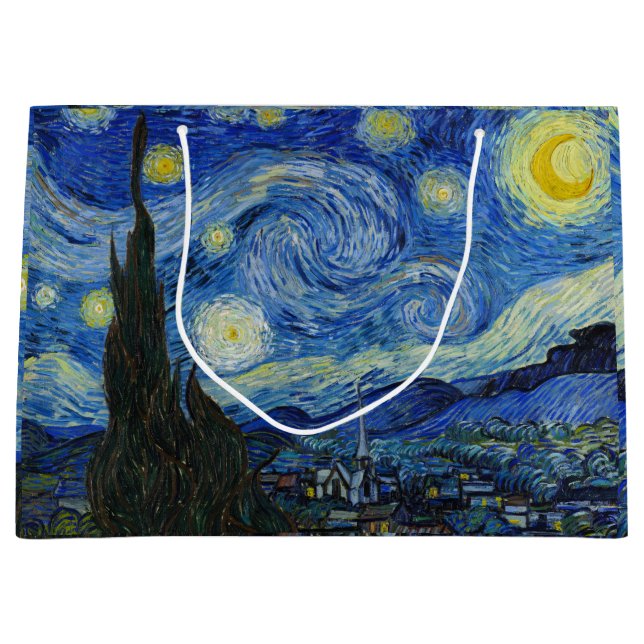 The Starry Night, 1889 von Vincent van Gogh Große Geschenktüte (Vorderseite)