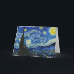 The Starry Night, 1889 von Vincent van Gogh Karte<br><div class="desc">The Starry Night,  1889 von Vincent van Gogh. Es zeigt den Blick von der Ostwand seines Asylzimmers in Saint-Rémy-de-Provence,  kurz vor Sonnenaufgang,  mit der Ergänzung eines imaginären Dorfes.</div>