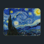 The Starry Night, 1889 von Vincent van Gogh Magnet<br><div class="desc">The Starry Night,  1889 von Vincent van Gogh. Es zeigt den Blick von der Ostwand seines Asylzimmers in Saint-Rémy-de-Provence,  kurz vor Sonnenaufgang,  mit der Ergänzung eines imaginären Dorfes.</div>