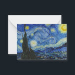 The Starry Night, 1889 von Vincent van Gogh Mitteilungskarte<br><div class="desc">The Starry Night,  1889 von Vincent van Gogh. Es zeigt den Blick von der Ostwand seines Asylzimmers in Saint-Rémy-de-Provence,  kurz vor Sonnenaufgang,  mit der Ergänzung eines imaginären Dorfes.</div>