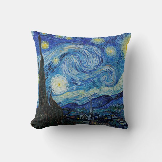 The Starry Night (1889) von Vincent Van Gogh Pillo Kissen (Vorderseite)