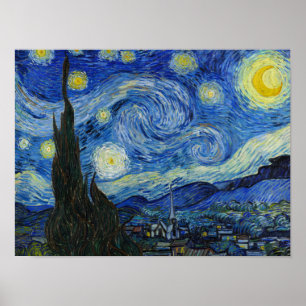 The Starry Night, 1889 von Vincent van Gogh Poster
