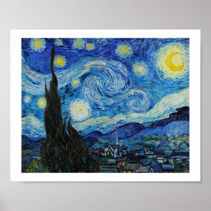 "THE STARRY NIGHT" 1889 VON VINCENT VAN GOGH POSTER