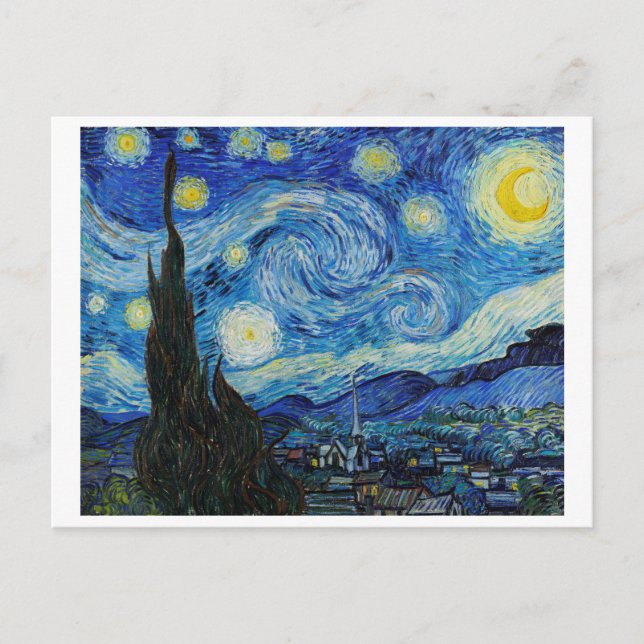 "THE STARRY NIGHT" 1889 VON VINCENT VAN GOGH POSTKARTE (Vorderseite)
